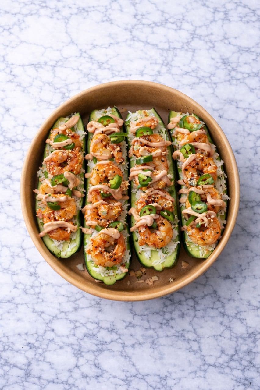 Barquette de concombre aux Crevettes